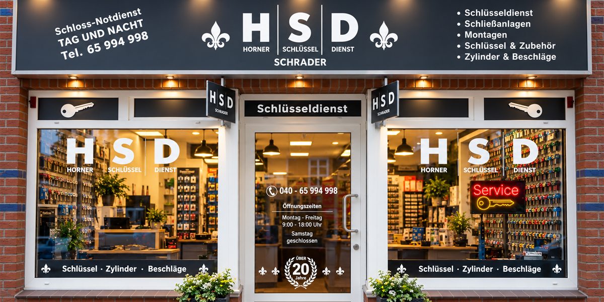 Ladengeschäft HSD Horner Schlüssel Dienst – Schloss-Notdienst Tag und Nacht